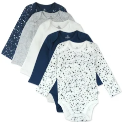 5-Pack Organic Cotton Long Sleeve Bodysuits