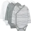 3-Pack Organic Cotton Long Sleeve Side-Snap Bodysuits