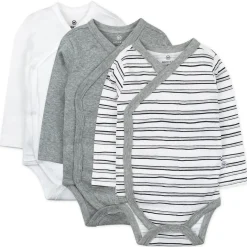 3-Pack Organic Cotton Long Sleeve Side-Snap Bodysuits