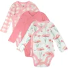 3-Pack Organic Cotton Long Sleeve Side-Snap Bodysuits