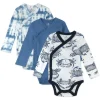 3-Pack Organic Cotton Long Sleeve Side-Snap Bodysuits