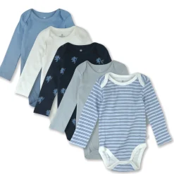 5-Pack Organic Cotton Long Sleeve Bodysuits