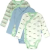 3-Pack Organic Cotton Long Sleeve Side-Snap Bodysuits