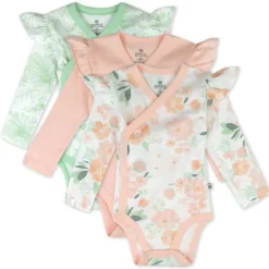 3-Pack Organic Cotton Long Sleeve Side-Snap Bodysuits