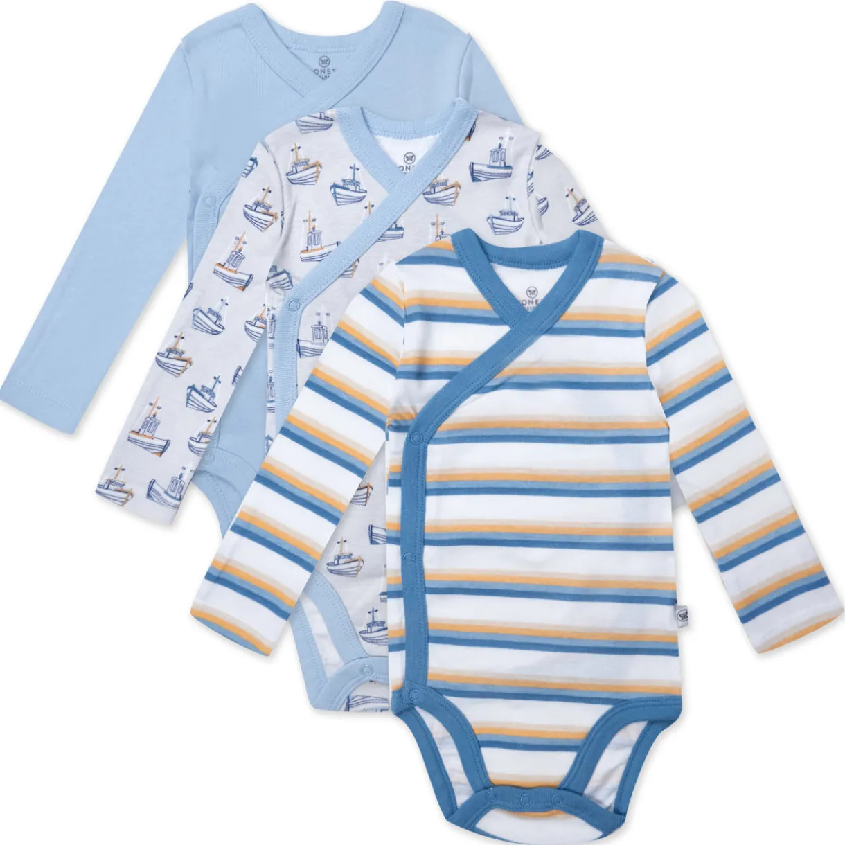 3-Pack Organic Cotton Long Sleeve Side-Snap Bodysuits
