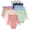 10-Pack Organic Cotton Long Sleeve Bodysuits