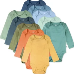 10-Pack Organic Cotton Long Sleeve Bodysuits