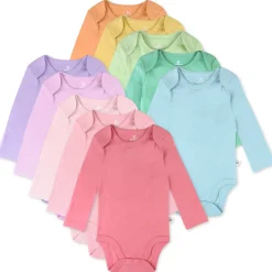 10-Pack Organic Cotton Long Sleeve Bodysuits