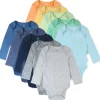 10-Pack Organic Cotton Long Sleeve Bodysuits