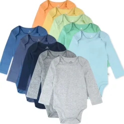10-Pack Organic Cotton Long Sleeve Bodysuits