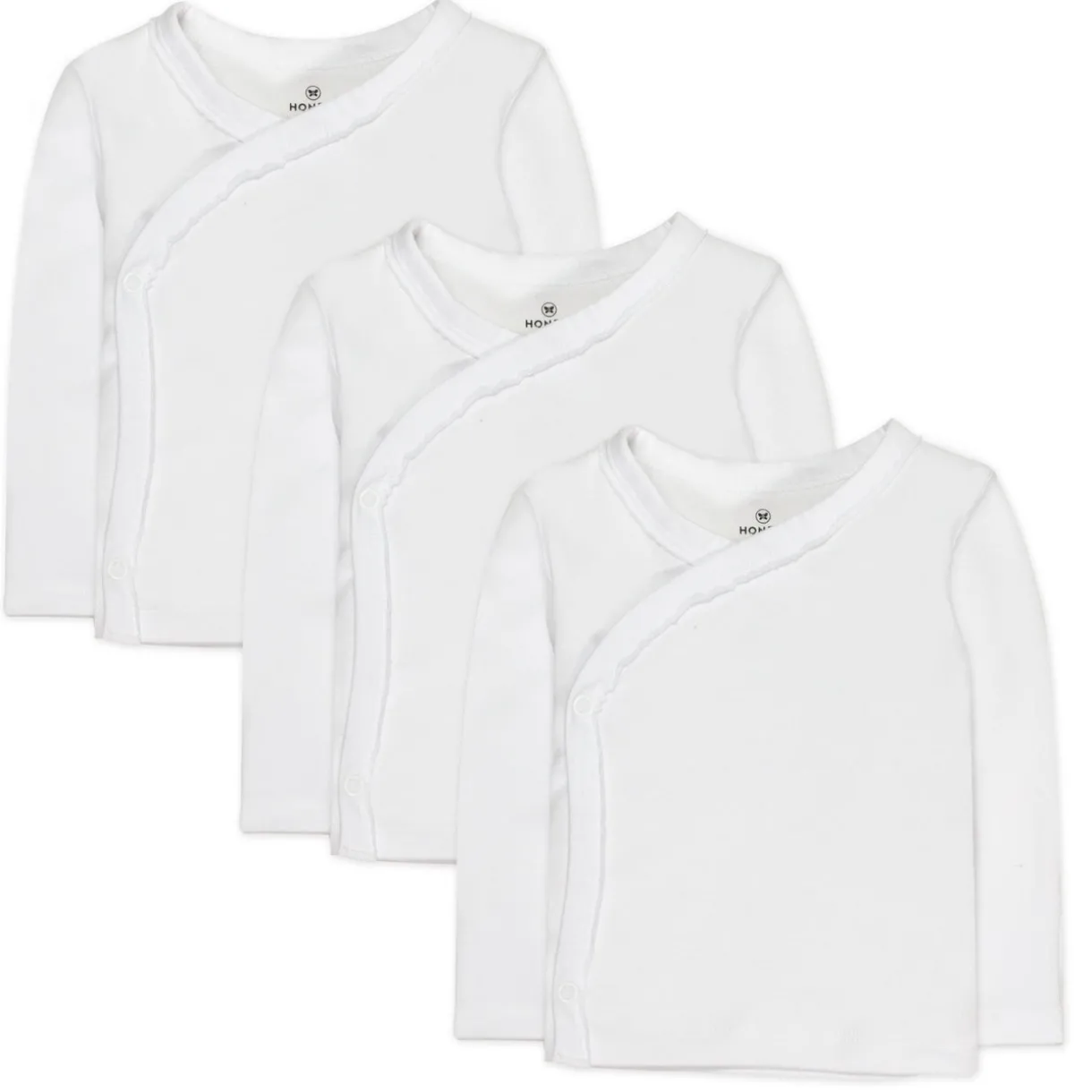 3-Pack Organic Cotton Long Sleeve Side-Snap Side-Snap Tops