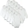 10-Pack Organic Cotton Long Sleeve Bodysuits