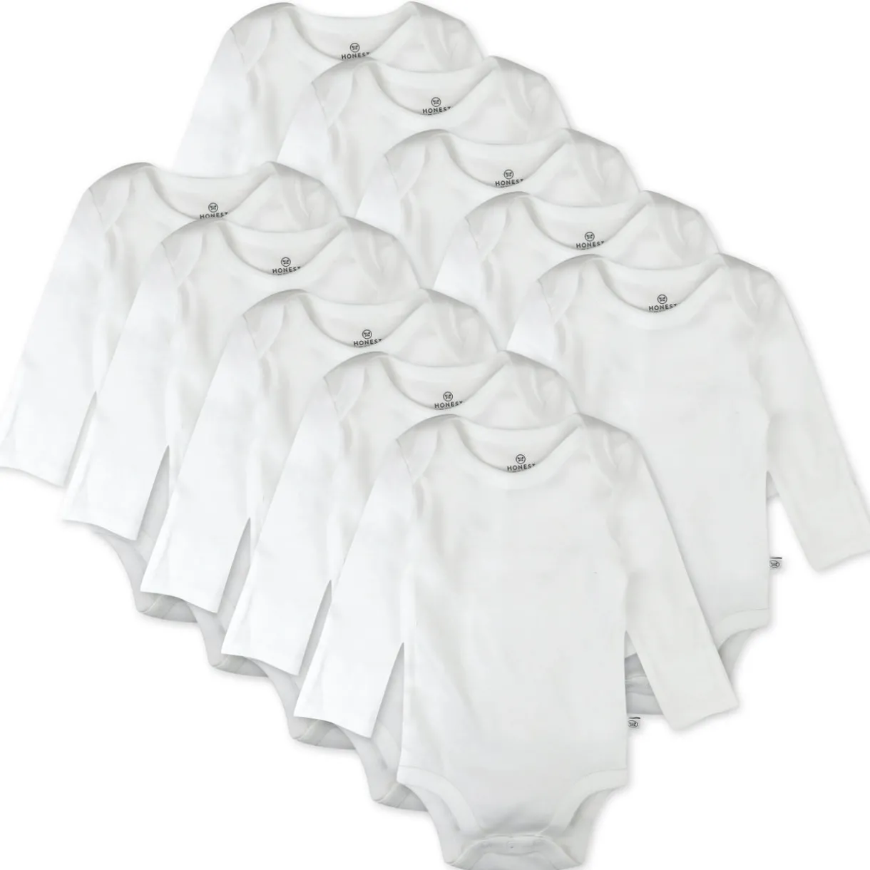 10-Pack Organic Cotton Long Sleeve Bodysuits
