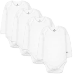 4-Pack Organic Cotton Long Sleeve Bodysuits