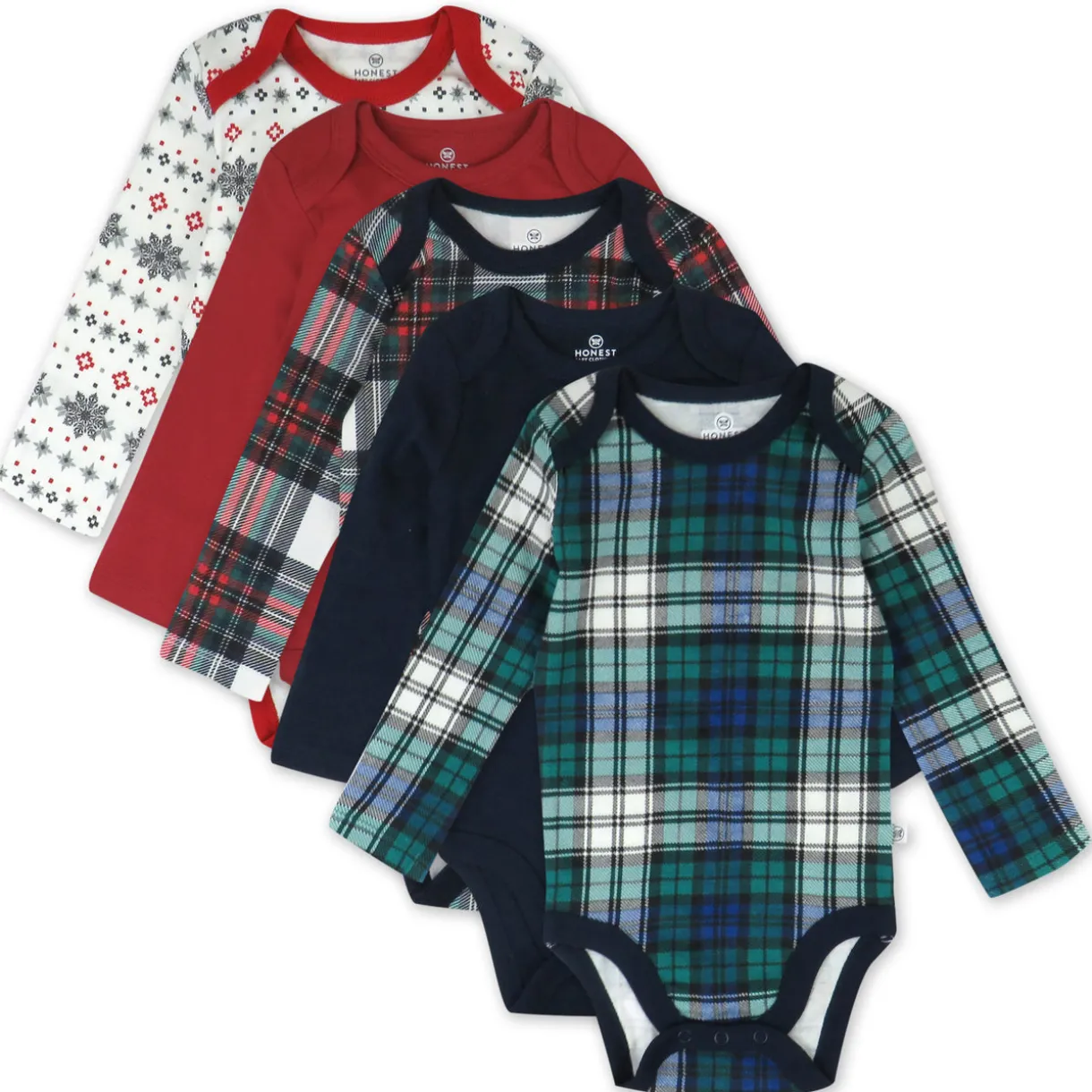 5-Pack Organic Cotton Long Sleeve Bodysuits