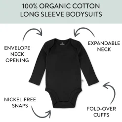 5-Pack Organic Cotton Long Sleeve Bodysuits