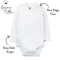 3-Pack Organic Cotton Long Sleeve Side-Snap Bodysuits