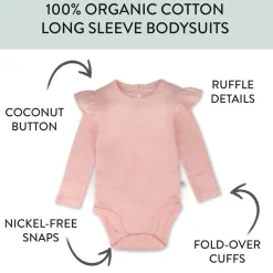 5-Pack Organic Cotton Long Sleeve Bodysuits
