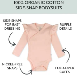 3-Pack Organic Cotton Long Sleeve Side-Snap Bodysuits