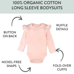 10-Pack Organic Cotton Long Sleeve Bodysuits