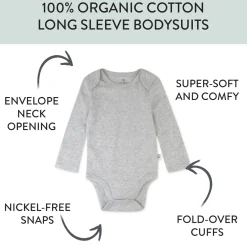 10-Pack Organic Cotton Long Sleeve Bodysuits
