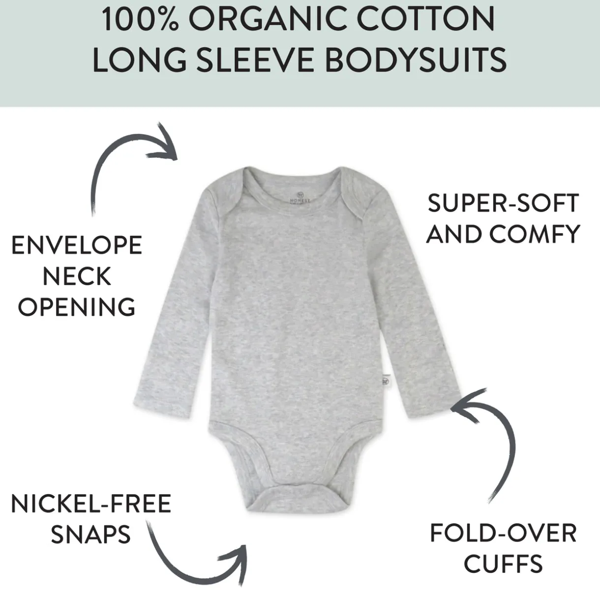 10-Pack Organic Cotton Long Sleeve Bodysuits