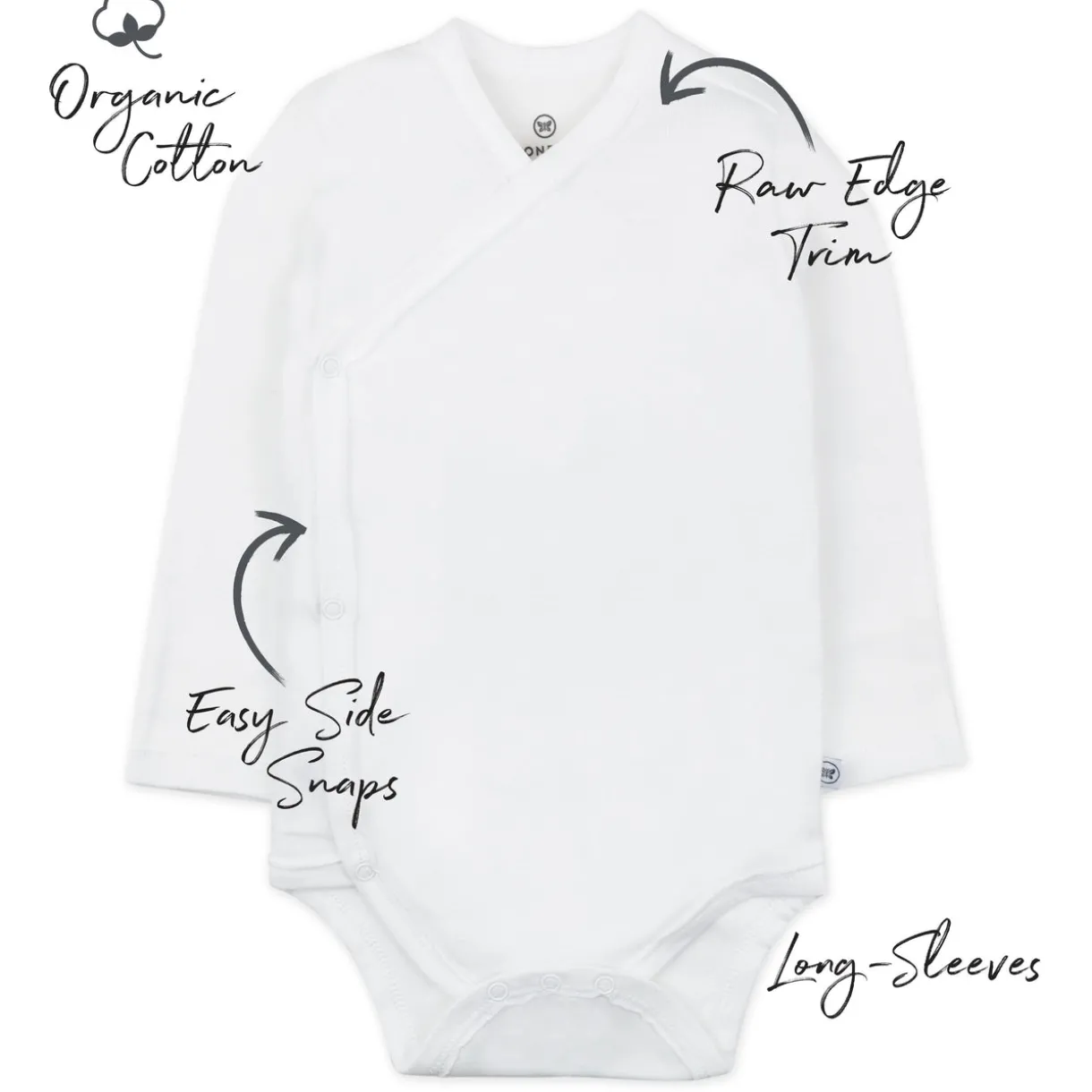 3-Pack Organic Cotton Long Sleeve Side-Snap Bodysuits