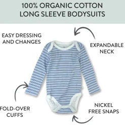 5-Pack Organic Cotton Long Sleeve Bodysuits