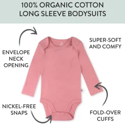 10-Pack Organic Cotton Long Sleeve Bodysuits