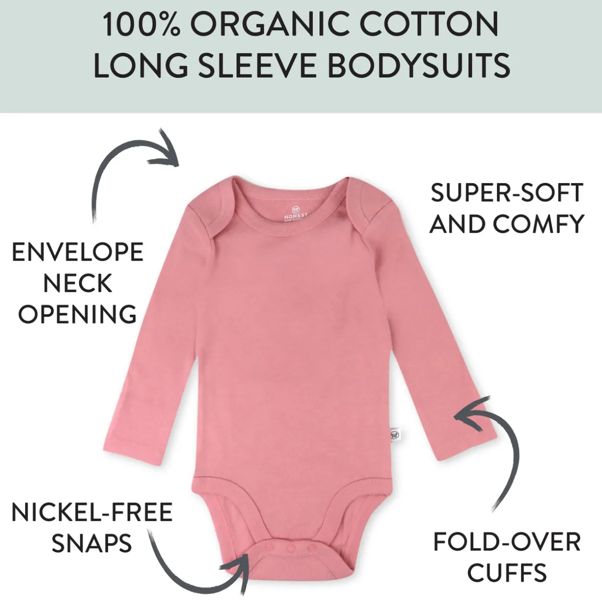 10-Pack Organic Cotton Long Sleeve Bodysuits