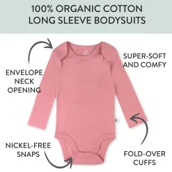 10-Pack Organic Cotton Long Sleeve Bodysuits