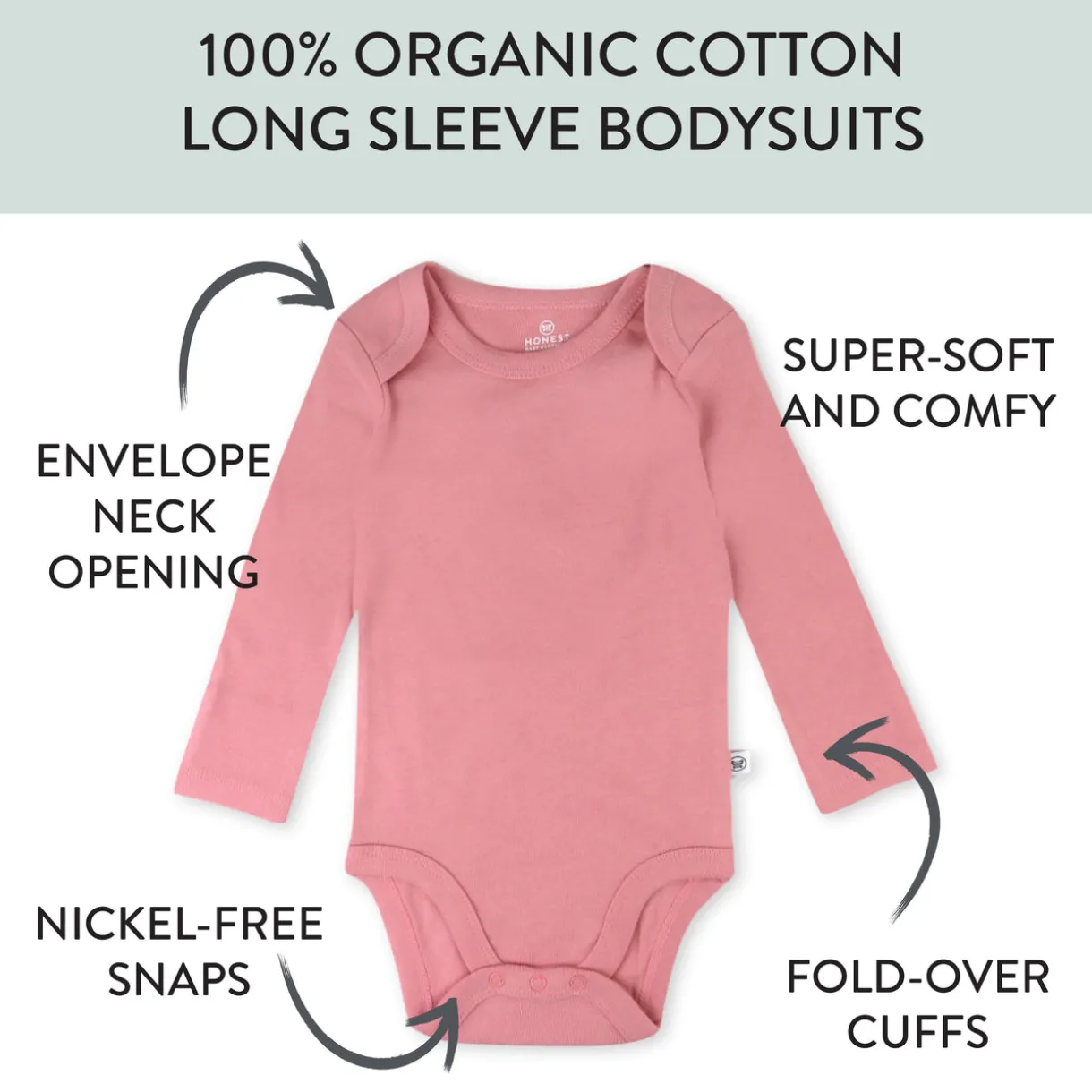 10-Pack Organic Cotton Long Sleeve Bodysuits