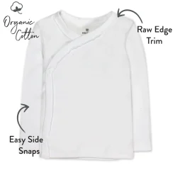 3-Pack Organic Cotton Long Sleeve Side-Snap Side-Snap Tops