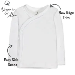 3-Pack Organic Cotton Long Sleeve Side-Snap Tops