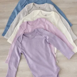 5-Pack Organic Cotton Long Sleeve Bodysuits