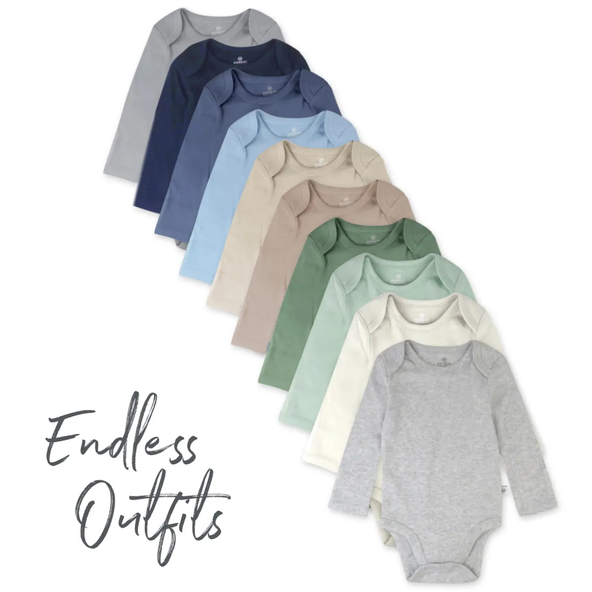 10-Pack Organic Cotton Long Sleeve Bodysuits