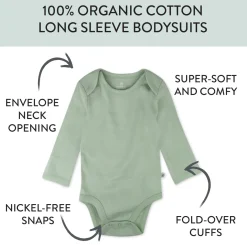 10-Pack Organic Cotton Long Sleeve Bodysuits