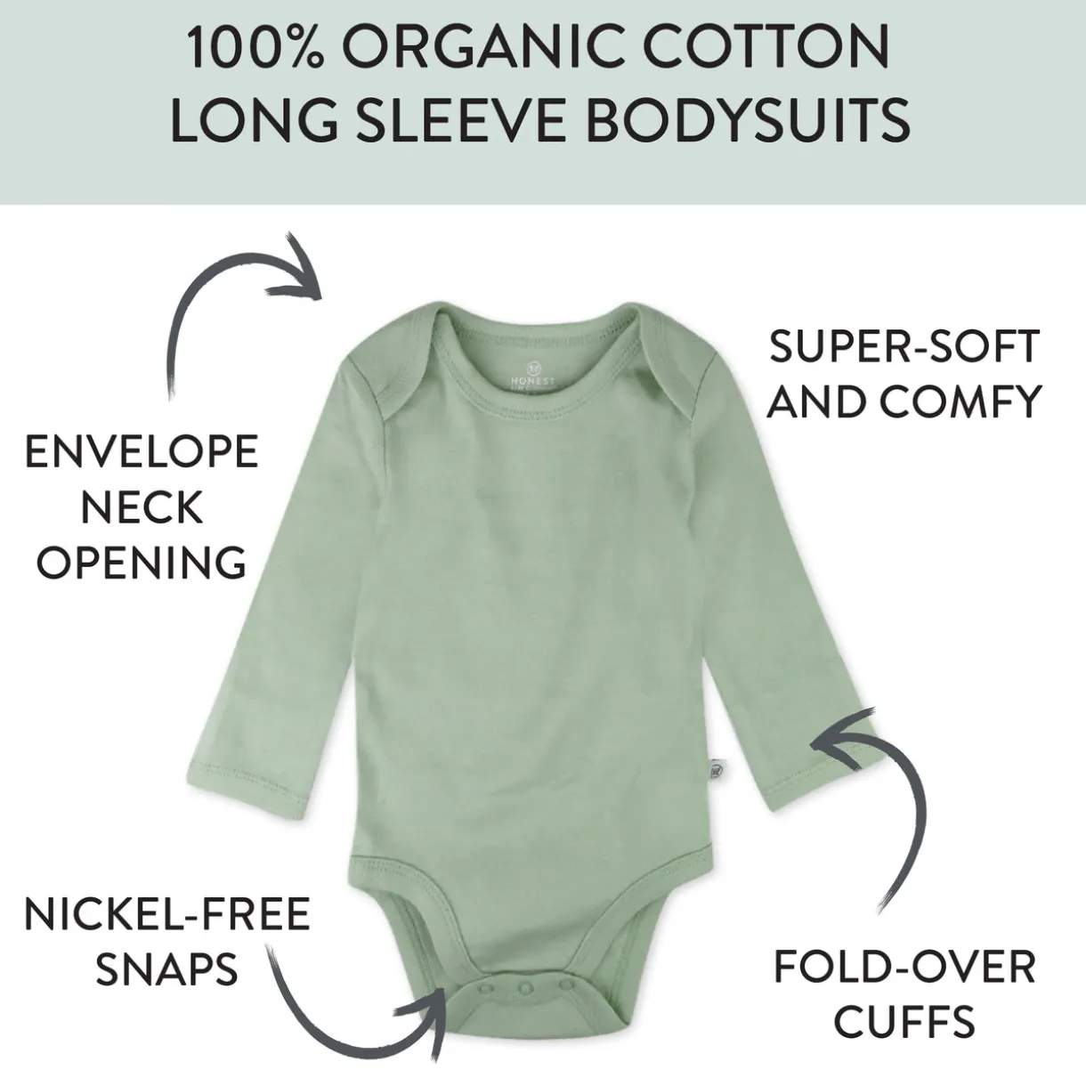 10-Pack Organic Cotton Long Sleeve Bodysuits