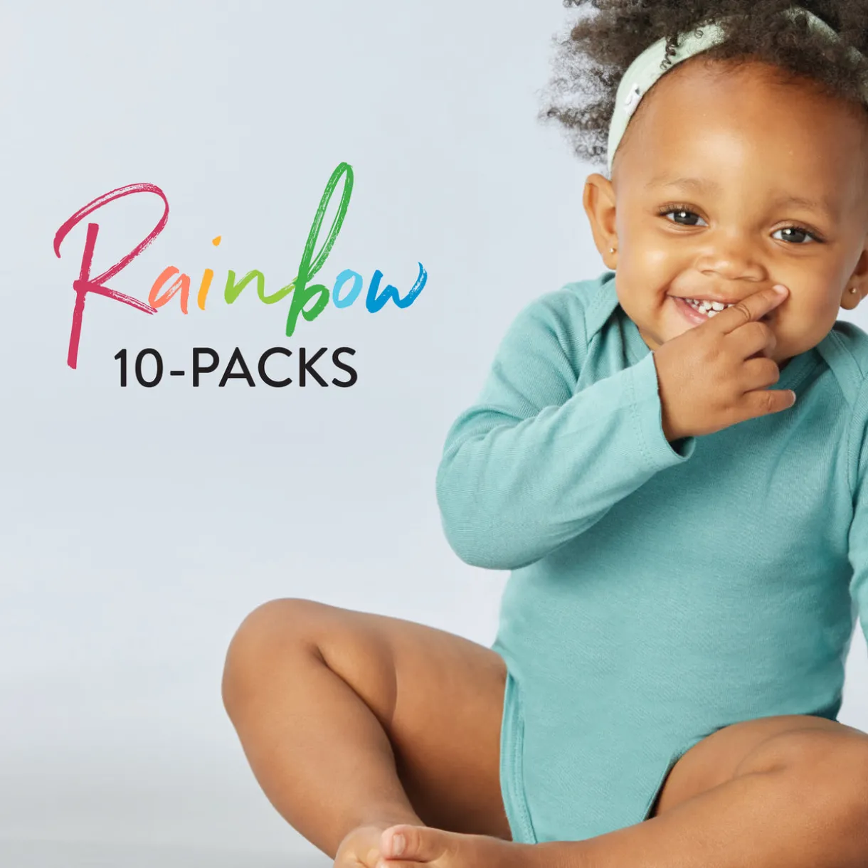 10-Pack Organic Cotton Long Sleeve Bodysuits