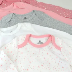 5-Pack Organic Cotton Long Sleeve Bodysuits