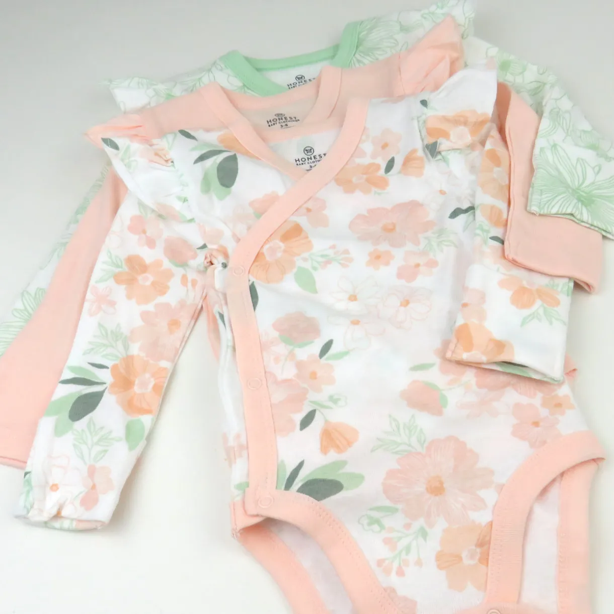 3-Pack Organic Cotton Long Sleeve Side-Snap Bodysuits