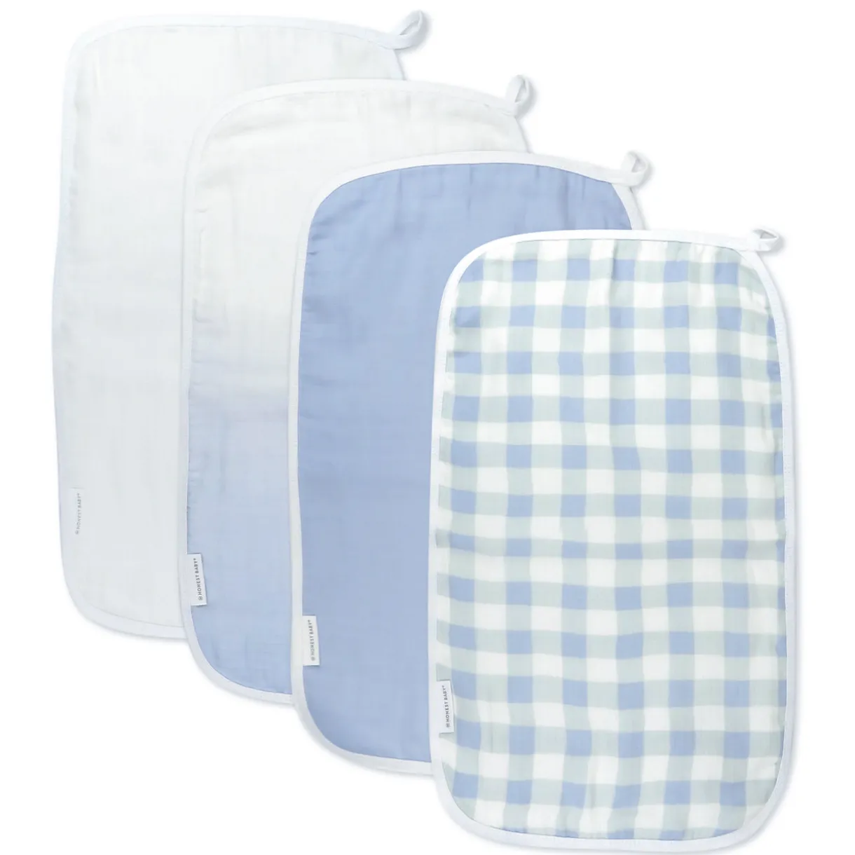 4-Pack Organic Cotton Multi-layer Woven Burp Cloths