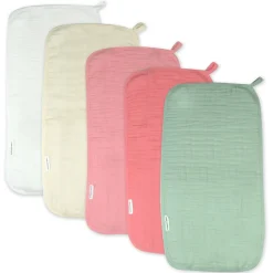 5-Pack Organic Cotton Multi-layer Woven Burp Cloths