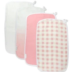 4-Pack Organic Cotton Multi-layer Woven Burp Cloths