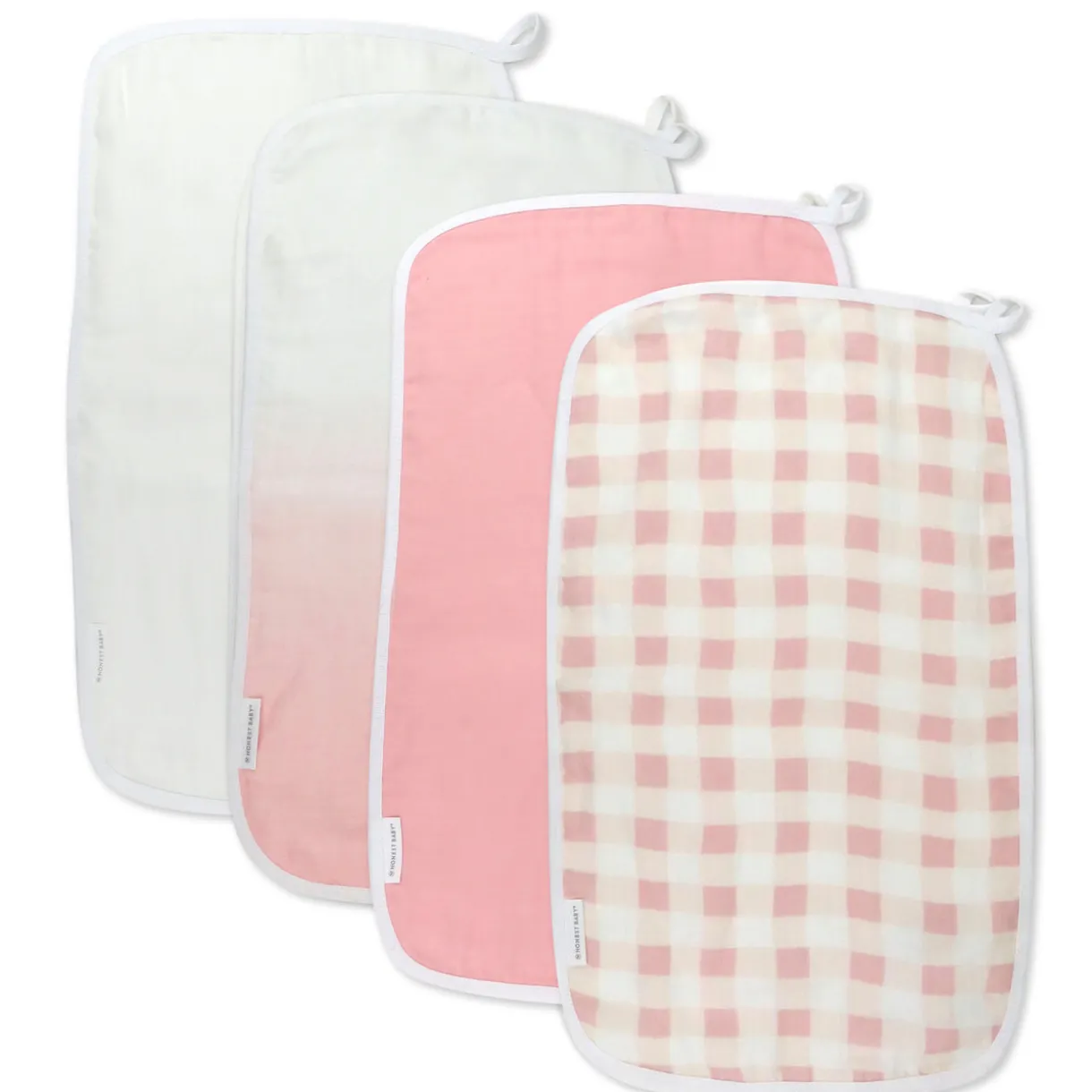 4-Pack Organic Cotton Multi-layer Woven Burp Cloths