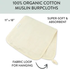 5-Pack Organic Cotton Multi-layer Woven Burp Cloths