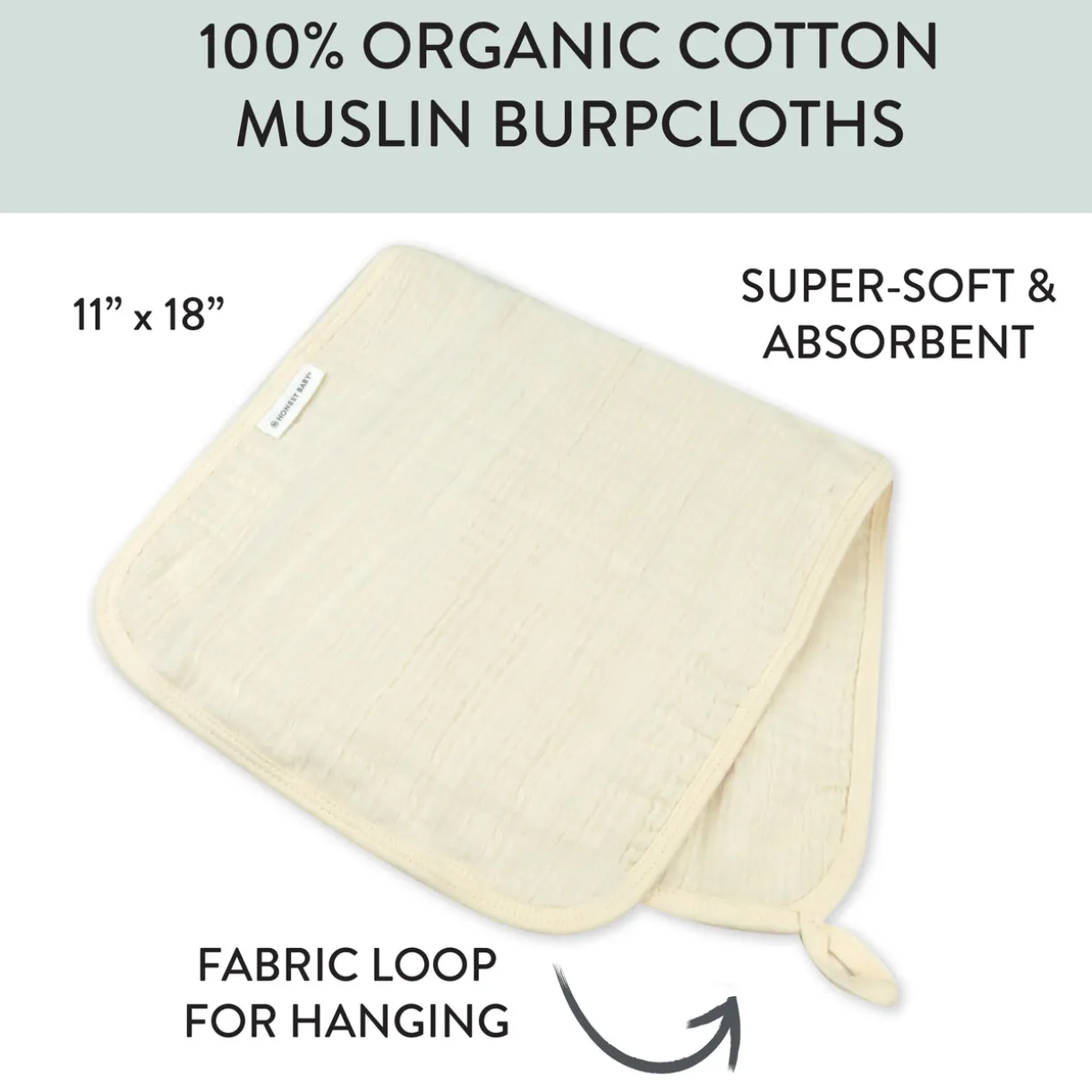 5-Pack Organic Cotton Multi-layer Woven Burp Cloths
