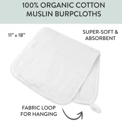 5-Pack Organic Cotton Multi-layer Woven Burp Cloths