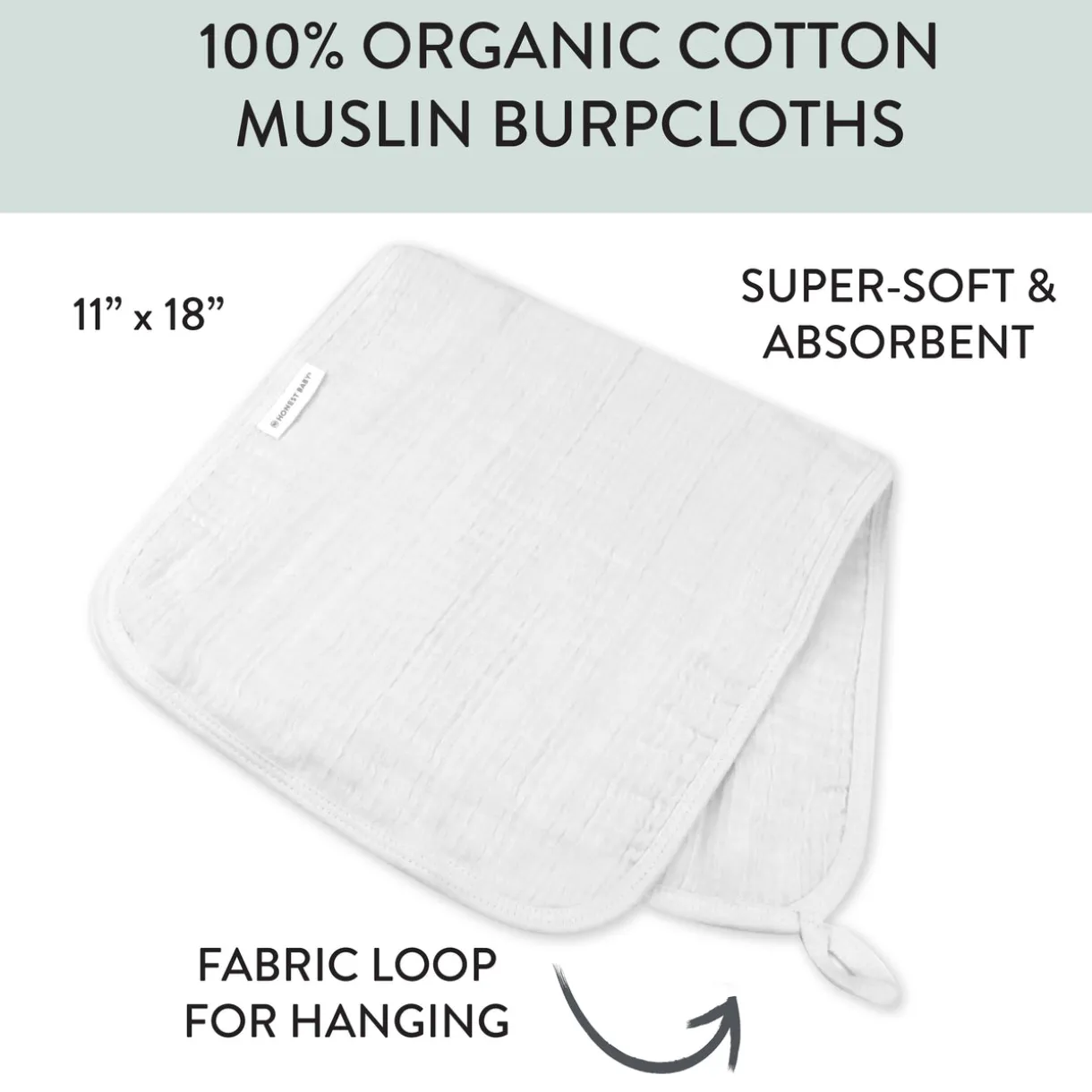 5-Pack Organic Cotton Multi-layer Woven Burp Cloths