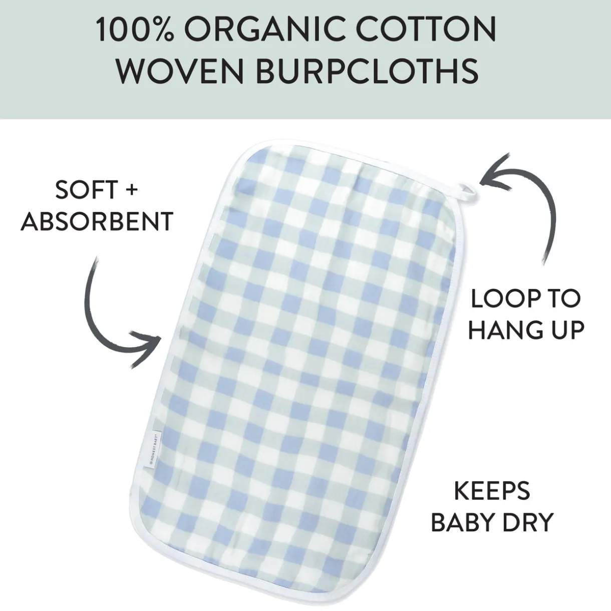 4-Pack Organic Cotton Multi-layer Woven Burp Cloths